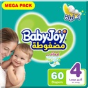 Babyjoy Compressed Diamond Pad Size 4 Large 10-18 Kg Mega Pack 60 Diapers