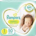 Pampers Premium Care Size 1 Newborn 2-5 Kg Mid Pack 50 Diapers