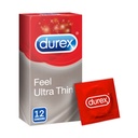Durex Thin Feel Lubricated Condoms For Men - 12 Pieces