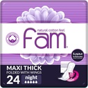 Fam Maxi Sanitary Pad Folded With Wings Night 24 Pads