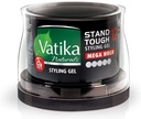 Vatika Naturals Mega Hold Stand Tough Styling Gel | Strong Hold & High Shine | Easy To Style - 250 Ml