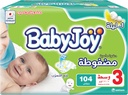 Babyjoy Compressed Diamond Pad, Size 3, Medium, 6-12 Kg, Jumbo Box, 104 Diapers