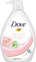 Dove Soothing Rose & Aloe Vera Body Wash Pump Bottle, Go Fresh Nourishing Shower Gel With Refreshing Scent, Skin Prebiotics Formula, Gentle & Mild Body Cleanser For Nourished & Smooth Skin, 1l