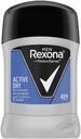 Rexona For Men Antiperspirant Deodorant Stick, 48 Hour Sweat And Odor Protection, Active Dry, 40g