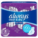 Always Cool & Dry No Heat Feel Maxi Thick Large Sanitary Pads With Wings 30 Pad Count